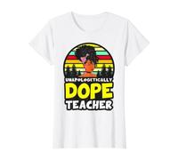 Black Teachers Unapologetically Dope Teacher Melanin Queen Value Graphic T-Shirt, Women, White, XS