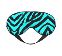 Black Teal Blue Zebra Striped Eye Mask Sleep Mask Light BlockBlindfold Night Eyes Cover Soft Pressure-Free Eyeshade with Elastic Strap for Travel Office Nap Yoga