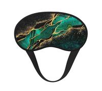 Black Teal Marble Green Malachite with Golden Veins Gold Spots, Full Eye Covers Light Blocking Eye Masks Blackout Sleep Eye Muffs