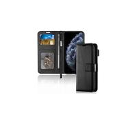 TECHGEAR iPhone 11 Pro Max Leather Wallet Case - Protective Flip Cover with Card Slots, Kickstand and Wrist Strap, Black PU Leather Compatible for Apple iPhone 11 Pro Max