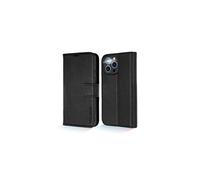 TECHGEAR Wallet Case for iPhone 13 Pro, Genuine Leather Magnetic Flip [RFID Blocking] Case with Shockproof TPU Holder, Card Slots, Stand Folio Cover Compatible with iPhone 13 Pro 6.1" 2021, Black