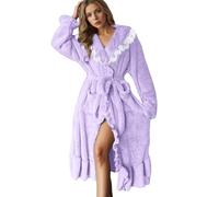 Black Teddy Marl Soft Fleece Comfortable Adults Towel Robe with Hood Unisex Full-Length V-Neck Style Cosy Trendy Cotton Waffle Bathrobe Ladies Dressing Gown Super Soft Oversized Shower Robes 3x Pyjama