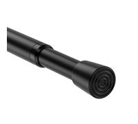 Black Tension Rod Shower Curtain Pole 68-100cm Spring Extendable Telescopic Rail No Drill for Net Curtains, Cupboards, Clothes