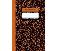 Black & Terra Medium Marble School Notebook - Grid, 96 Pages, 5.5" x 8.5", Soft Matte Cover: For schoolwork, math, science, creative projects, and daily planning