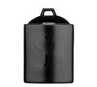 Premier Housewares Tea Coffee Sugar Set Alphabet Kitchen Storage Jars Black Ceramic Lid Canisters Sets For The Kitchen Tea and Coffee Containers