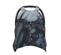 Black Textured Marble Baby Car Seat Canopy Cover, Multi Use Breathable Nursing Breastfeeding Covers for Mom Soft Stroller Sun Shade Newborn Shower Gift