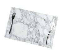 Black Textured Marble Placemats Set Of 6 Beige Placemats, Washable Placemats, Stylish Decorative Place Mat For The Table, Beautifully Printed And Luxuriously Textured, Standard Size 45cm X 30cm.