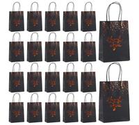 Black Thank You with Handles Paper Gift Bags 24pcs for Presents