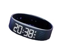 (Black)The Fitsleeps Alarm Clock Watch, a Wake Up Alarm featuring a Silent Vibration