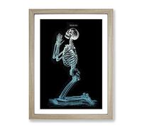 Black The Last Prayer Modern Framed Print | A3 Oak Framed Wall Art | Ready to Hang | Modern Nature Picture | Living Room Bedroom Lounge Office