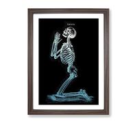 Black The Last Prayer Modern Framed Print | A4 Walnut Framed Wall Art | Ready to Hang | Modern Nature Picture | Living Room Bedroom Lounge Office