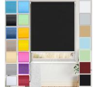 Black Thermal Ilated Dim-Out Roller Blind 30x50cm - UV Protect Day & Night Functali Fittings for Ide & Oude Recess Inllat