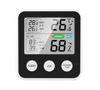 (Black) Thermometer Indoor Outdoor Digital LCD Hygrometer Temperature Humidity Meter New