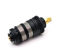 Black Thermostat Mixer Valve Brass Thermostatic Shower Faucet Cartridge Spool Valve Core for Bathroom Bath Adjust The Mixing Water Temperature, Anti-Scalding Cold & Hot Temperature Control (A)