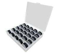 Black Thread, 25 PCS Bobbins for Sewing Machine, Sewing Machine Accessories, Sewing Machine Threads, Pre-Wound Bobbins, Bobbin Case for Brother/Janome/Kenmore/Babylock/Elna/Singer Sewing Machine