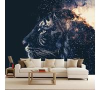 Black Tiger Wallpaper Mural Wild Animal Beast Photo Wallpaper Black Tiger 3D Wall Mural 150x105cm Non-Woven Premium Art Print Decoration Poster Picture for Living Room Bedroom TV Backdrop