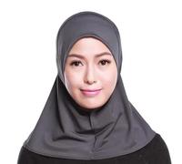 BLACK TIGERS hijaab Kids Girls Childrens Kids Islamic Hijab School Stretchy Lycra (Grey)