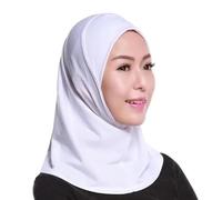 BLACK TIGERS hijaab Kids Girls Childrens Kids Islamic Hijab School Stretchy Lycra (White)