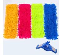 BLACK TIGERS Microfibre Mop Refill Replacement Heads Dust Floor Cloth Cleaning Washable Pads (Blue)
