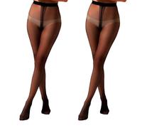 Black Tights for Women,Ultra-Sheer Seamless Tights with High Waist,T-Crotch Anti-Slip,Cooling Summer for Sun Protection and Body Shaping,See Through Black,for Parties, Dates and Daily Life(2 Pack)