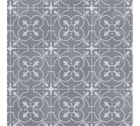 Black Tile Effect Non Slip Vinyl Flooring Sheet For Kitchen, Bathroom, & Living Room, 2.8mm Thick -2M(6'6") X 2M(6'6")-4M²