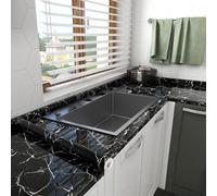Black Tile Stickers 300x60cm, Marble Self Adhesive Wall Tile Sticker, Can Be Free Cut, Peeled and Pasted, Waterproof, Removable, Suitable for Kitchen Backsplash or Bathroom