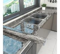 Black Tile Stickers 300x60cm, Marble Self Adhesive Wall Tile Sticker, Can Be Free Cut, Peeled and Pasted, Waterproof, Removable, Suitable for Kitchen Backsplash or Bathroom