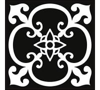 Black Tile Stickers Victorian Morrocan Modern self Adhesive wall Art Decor transfers- Bathroom backsplash Kitchen splashbacks Floral Decals Peel and Stick (Black 9 Modern, 4 inch) Pack of 10