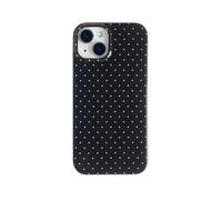 Black Tiny Polka Dot Phone Case for iPhone 14/iPhone 13 Cute Retro Chic Trendy Classy Boho Pattern Slim Soft Protective Girls Women Cover(Black Tiny Polkadot,i13/i14 6.1inch)