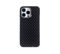 Black Tiny Polka Dot Phone Case for iPhone 14 Pro 6.1" Cute Retro Chic Trendy Classy Boho Pattern Slim Soft Protective Girls Women Cover(Black Tiny Polkadot,i14Pro 6.1inch)
