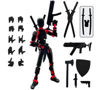 (Black) Titan 13 Action Figures T13 Figure 3D Printed Multi-Jointed Movable Lucky