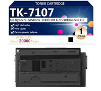 Black TK-7107 Hight Capacity Toner Cartridges Replacement for Kyocera TASKalfa 3010i 3011i CS3010i CS3011i Printer, High-Definition Printing, 20000 Pages,Black-1 pack