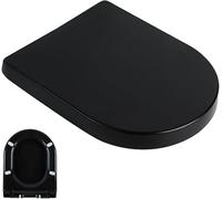 Black Toilet Seat with Slow Soft Close,U-Shaped Toilet Lid Universal,Quick Release Stainless Steel Adjustable Hinges,Easy to Install and Clean