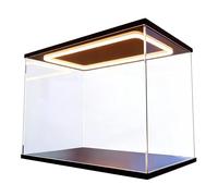 Black Top Base Acrylic Display Box with LED Light, Toy Doll Storage Organizers Clear Dustproof Case, Diorama Countertop Protection Showcase(70x30x30cm/28x12x12in)