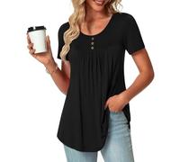 Black Top Blouses Women UK Summertop Short Sleeve Blouses Short Sleeve Shirts for Women UK Size 22 Tops for Pink Tops List of