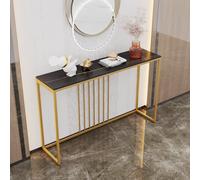 ( Black Top Golden Legs 120cm) Slim Narrow Hallway Marble Console Bar Table