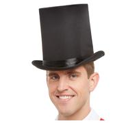 Black Top Hat Deluxe Greatest Showman Fancy Dress Accessory Adults