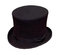 BLACK TOP HAT QUALITY WOOL FELT SIZE 57CM WEDDING ASCOT OLD ENGLISH OR VAMPIRE FOR HALLOWEEN