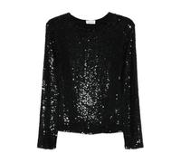 Black Top with Gcollo Detail - female - P.A.R.O.S.H. - Blouses - Black - L - Blouses & Shirts L