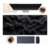 Topographic Mouse Pad with 3D Depth Effect, Topo Mouse Pad, Black. Desk Matt for Desktop, Desk Mat for Keyboard and Mouse, Gaming and Office Topography Desk Pad