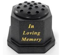 Black topped In loving memory memorial pot/grave vase