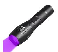 black Torch - ultra violet Detector Flashlight, Rechargeable Hand Torch | Strong UV LED, Multi Purpose Inspection Tool for Currency, Hotel Rooms, Stain Detection, gem stone Checking, Cam