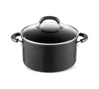 Black 'Total' Round Hard Anodised Aluminium Non Stick Stockpot - 24 cm Circulon Black One Size