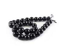 Black Tourmaline Beads Plain Round 6mm Strand Of 29+