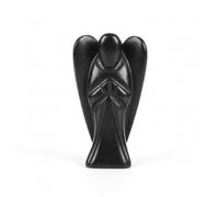 Black Tourmaline Crystal Gemstone Angel - 2 Inch Healing Stone for Protection, Grounding & Positive Energy - Natural Hand-Carved Mineral for Meditation, Reiki & Chakra Balancing