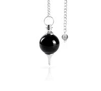 Black Tourmaline - Crystal Pendulum - Divination - Sphere Shaped - Dowsing Pendulum - Witchcraft Pendulum - Spiritual Pendulum - Healing Crystal Gifts