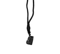 Black Tourmaline Necklace for Men Women Healing Stones Chain Obsidian Pendant Tourmaline Stone Real Jewellery Protective Stone Against Negative Energy with Cotton Band Natural Grown Crystal Gift