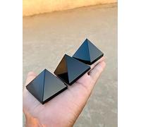 Black Tourmaline Pyramid Crystal Agate Gemstone Carved Tourmaline Pyramid Healing Crystals Home Decor EMF Protection Anti Radiation Gift 50-55MM