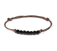 Black Tourmaline Schorl Gemstone Bracelet Jewellery 7 Balls with 6 mm Handmade (up to 20 cm) Bracelet for Men and Women