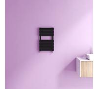 Black Towel Radiators Designer Flat Panel Heated Towel Rad Bathroom Ladder Radiators Central Heating Warmer Wall Mounted Ladder Rad 650x400mm